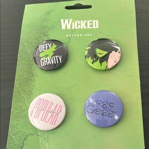 Wicked Broadway Musical Button Set with Green and Purple Accents